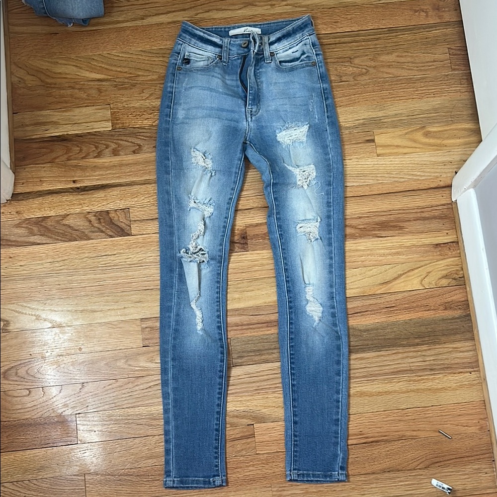 KANCAN Women's Distressed Blue Jeans